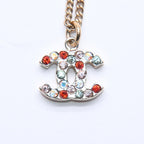 Chanel Necklace CC Logo Rhinestone 04 Multicolor Gold — view 2