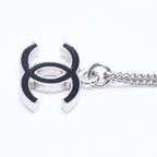 Chanel Necklace CC Logo Black Silver 05 — view 6