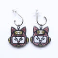 Chanel Earrings Robot Cat Pink Yellow Glitter 17
