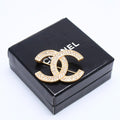 Chanel Brooch Rhinestone CC Logo Gold