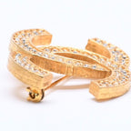 Chanel Brooch Rhinestone CC Logo Gold — view 5