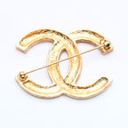 Chanel Brooch Rhinestone CC Logo Gold — view 8