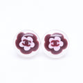 Chanel CC Logo Earrings 04 Camellia Clear Resin