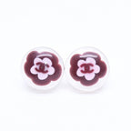 Chanel CC Logo Earrings 04 Camellia Clear Resin