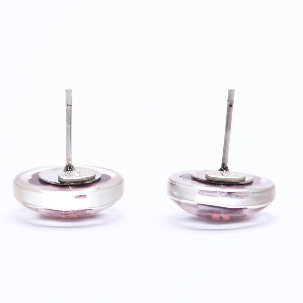 Chanel CC Logo Earrings 04 Camellia Clear Resin — view 8