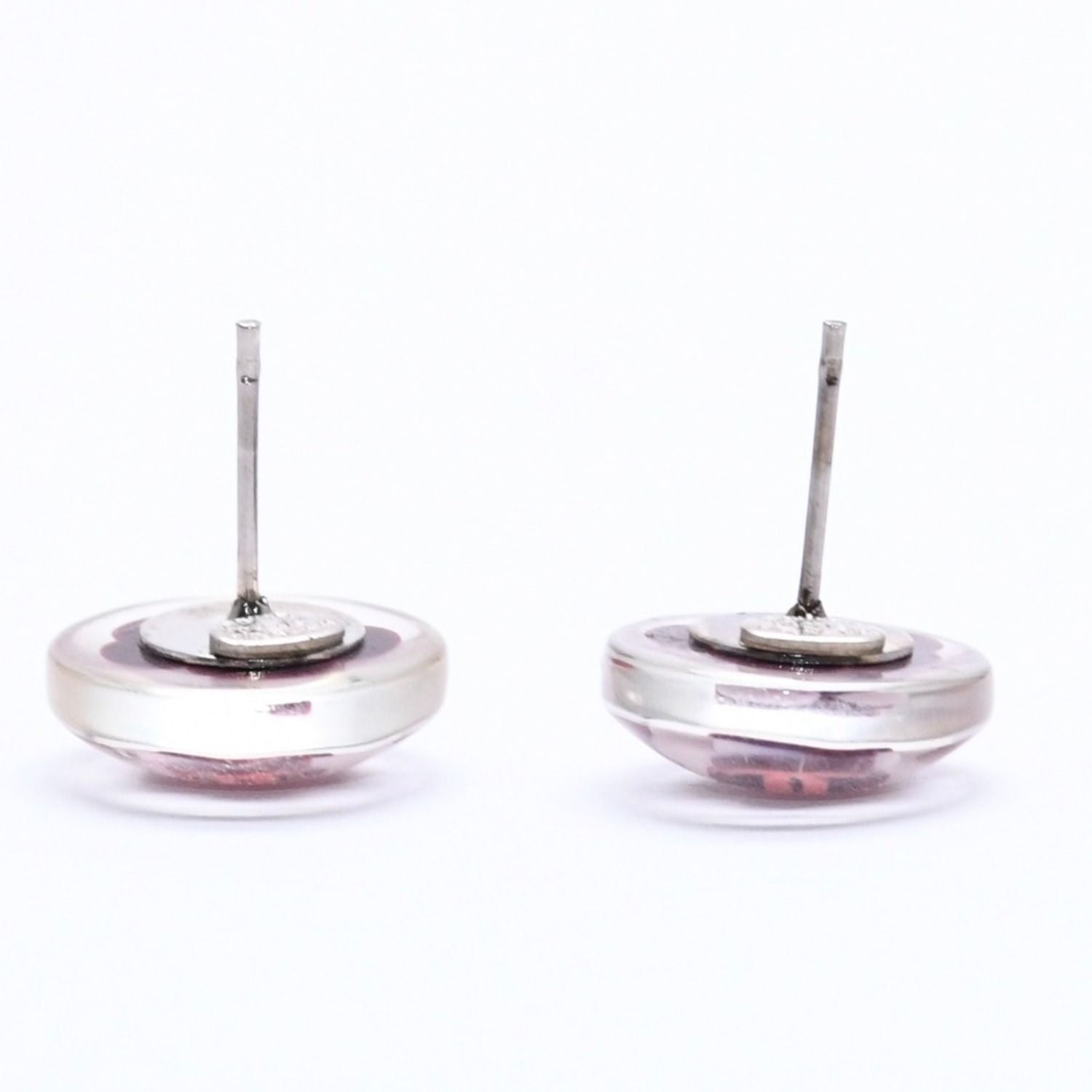 Chanel CC Logo Earrings 04 Camellia Clear Resin — view 8