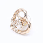 Chanel Earrings Heart CC Logo 23 Rhinestone Gold — view 3