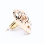 Chanel Earrings Heart CC Logo 23 Rhinestone Gold — view 5