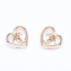 Chanel Earrings Heart CC Logo 23 Rhinestone Gold — view 8