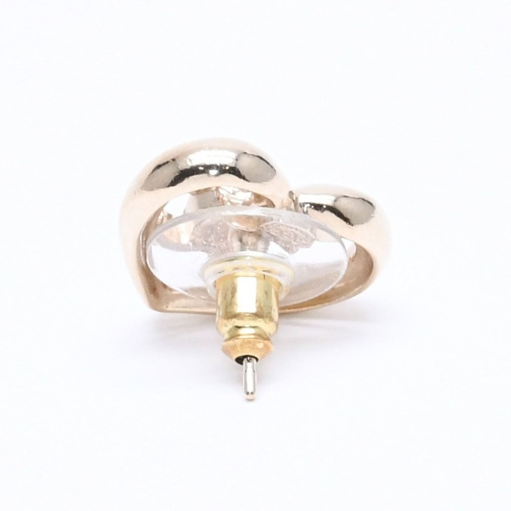Chanel Earrings Heart CC Logo 23 Rhinestone Gold — view 7