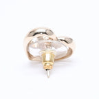 Chanel Earrings Heart CC Logo 23 Rhinestone Gold — view 7