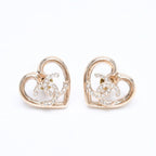 Chanel Earrings Heart CC Logo 23 Rhinestone Gold — view 2