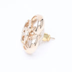 Chanel Earrings Heart CC Logo 23 Rhinestone Gold — view 6
