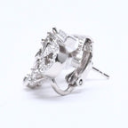 Chanel Earrings Cuff CC Logo & Stamp Metal Rhinestone Silver — view 6