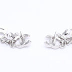 Chanel Earrings Cuff CC Logo & Stamp Metal Rhinestone Silver — view 8