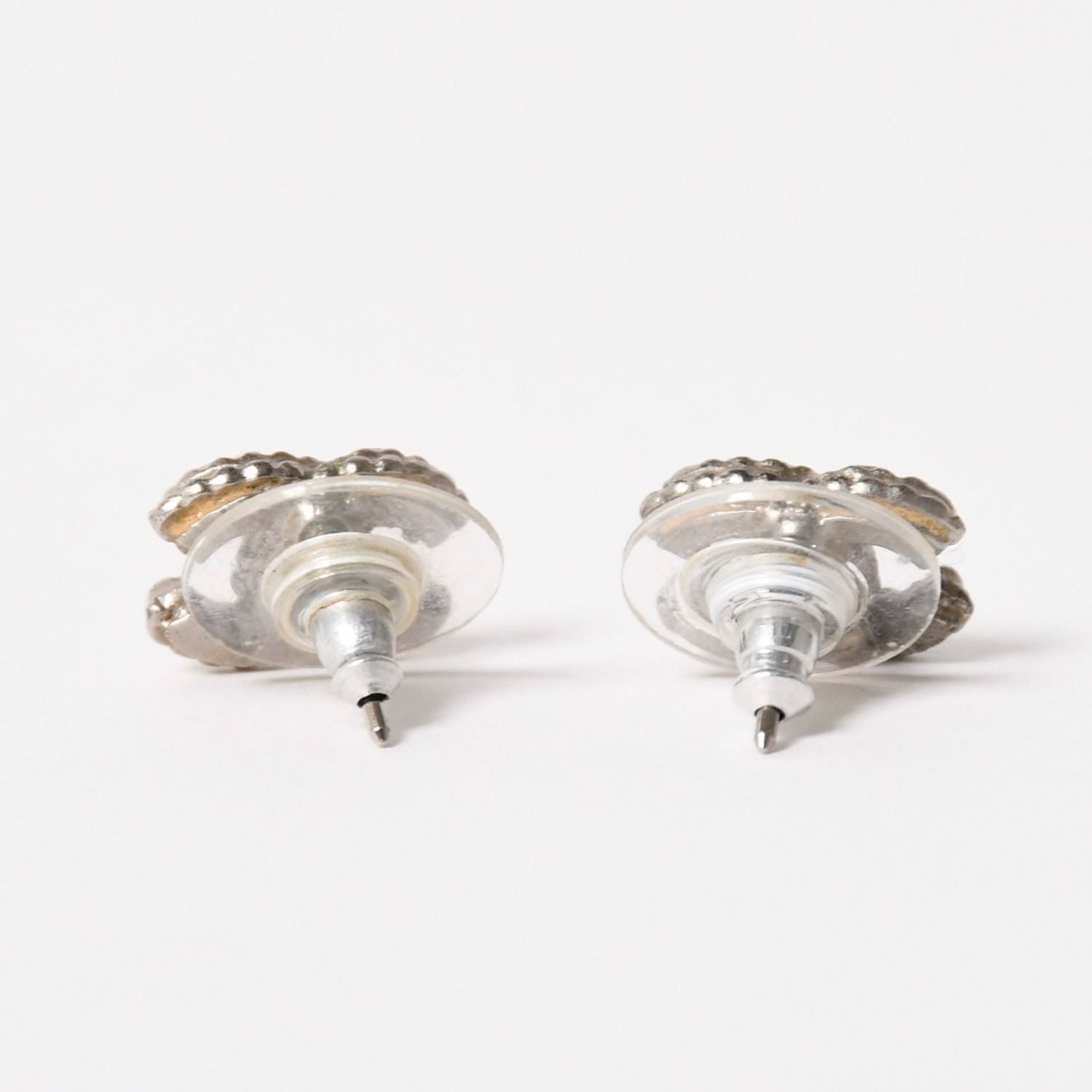 Chanel Earrings CC Logo Rhinestone Metal — view 2