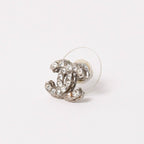 Chanel Earrings CC Logo Rhinestone Metal — view 3