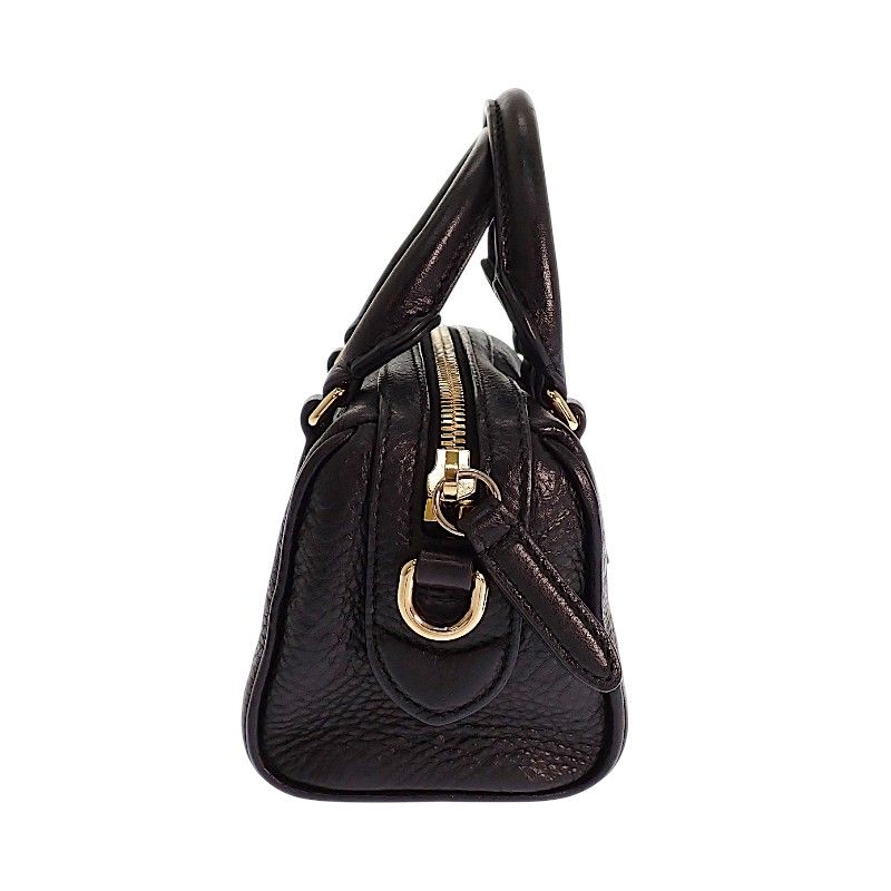 Gucci GG Embossed Mini Boston Bag Aaeem 2-Way Calfskin Black Gold — view 4
