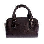 Gucci GG Embossed Mini Boston Bag Aaeem 2-Way Calfskin Black Gold
