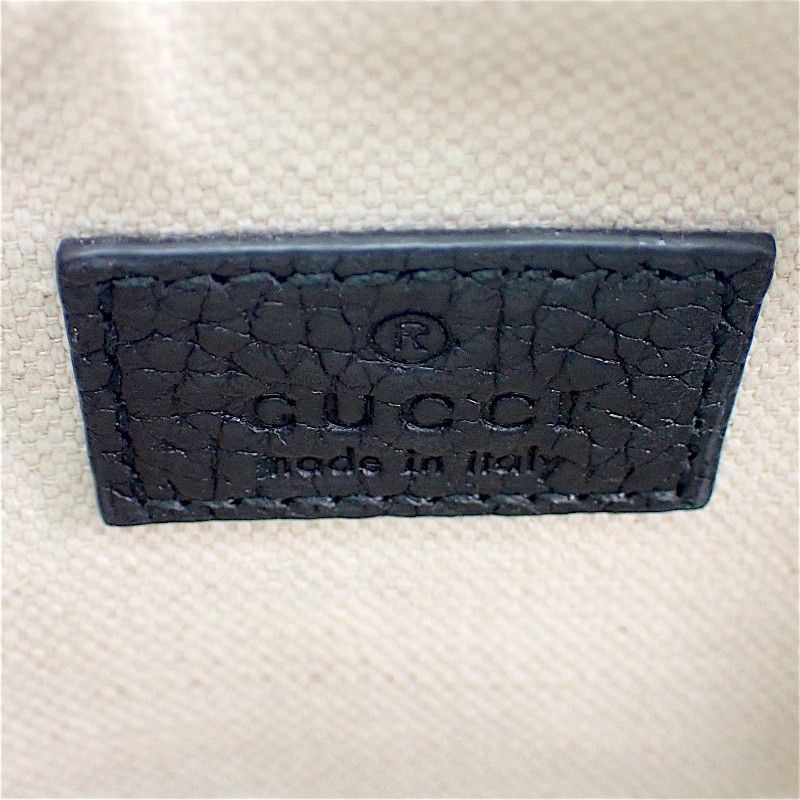 Gucci GG Embossed Mini Boston Bag Aaeem 2-Way Calfskin Black Gold — view 8