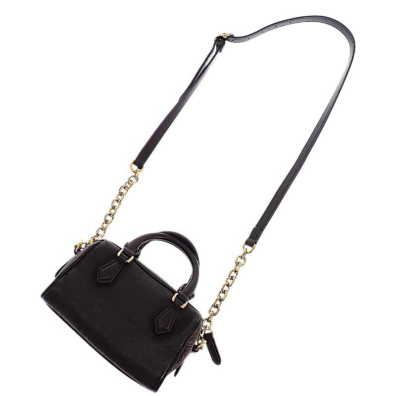 Gucci GG Embossed Mini Boston Bag Aaeem 2-Way Calfskin Black Gold — view 6