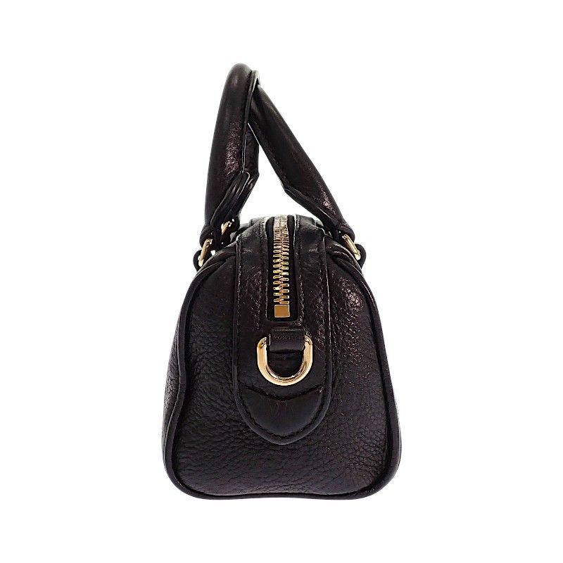 Gucci GG Embossed Mini Boston Bag Aaeem 2-Way Calfskin Black Gold — view 3
