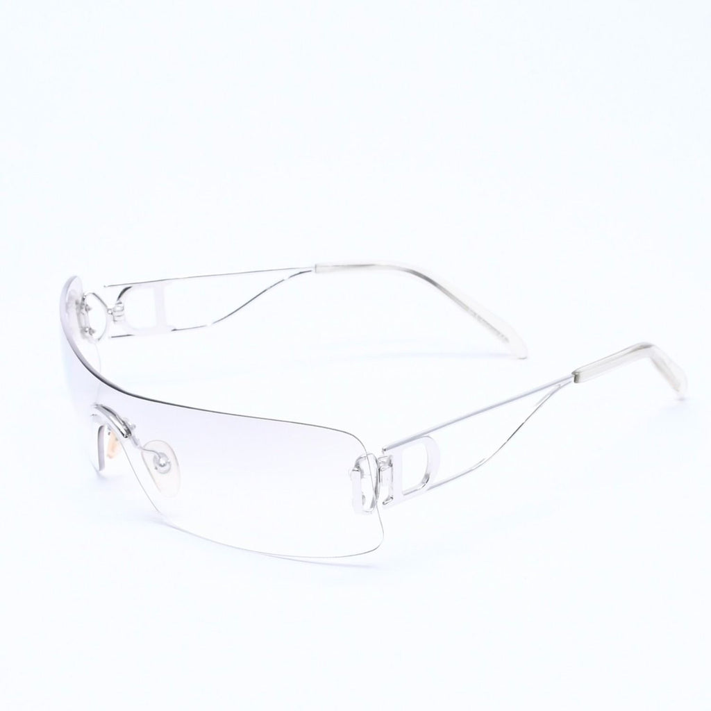 Dior Miss Ella Rimless Sunglasses Shield Gray Silver Eyewear — view 2