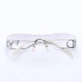 Dior Miss Ella Rimless Sunglasses Shield Gray Silver Eyewear