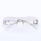 Dior Miss Ella Rimless Sunglasses Shield Gray Silver Eyewear