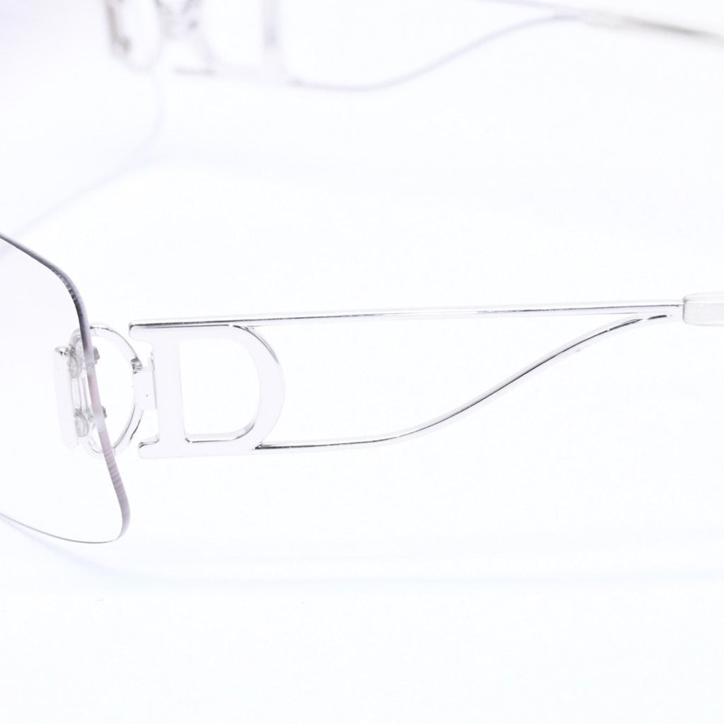 Dior Miss Ella Rimless Sunglasses Shield Gray Silver Eyewear — view 6