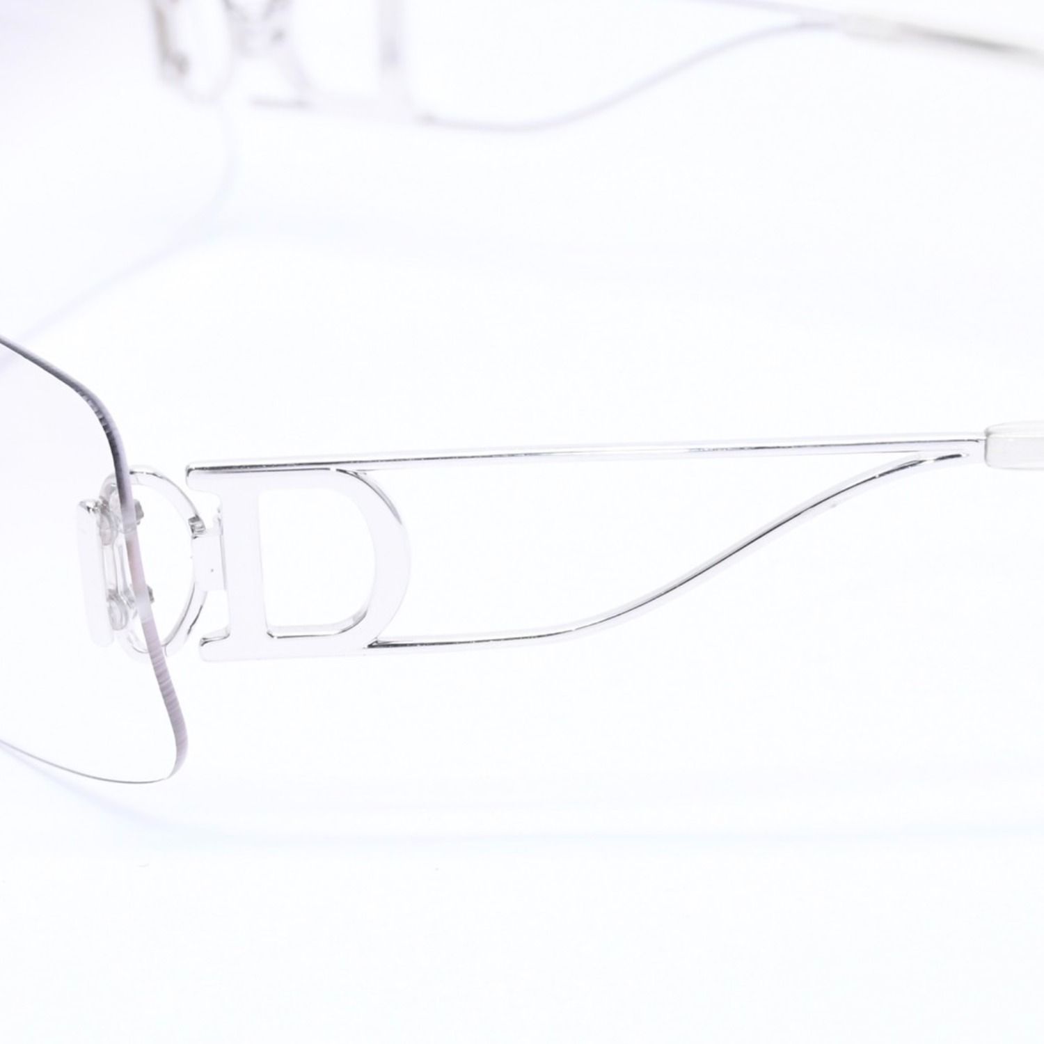 Dior Miss Ella Rimless Sunglasses Shield Gray Silver Eyewear — view 6