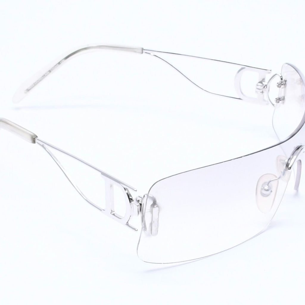 Dior Miss Ella Rimless Sunglasses Shield Gray Silver Eyewear — view 3