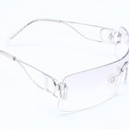 Dior Miss Ella Rimless Sunglasses Shield Gray Silver Eyewear — view 3