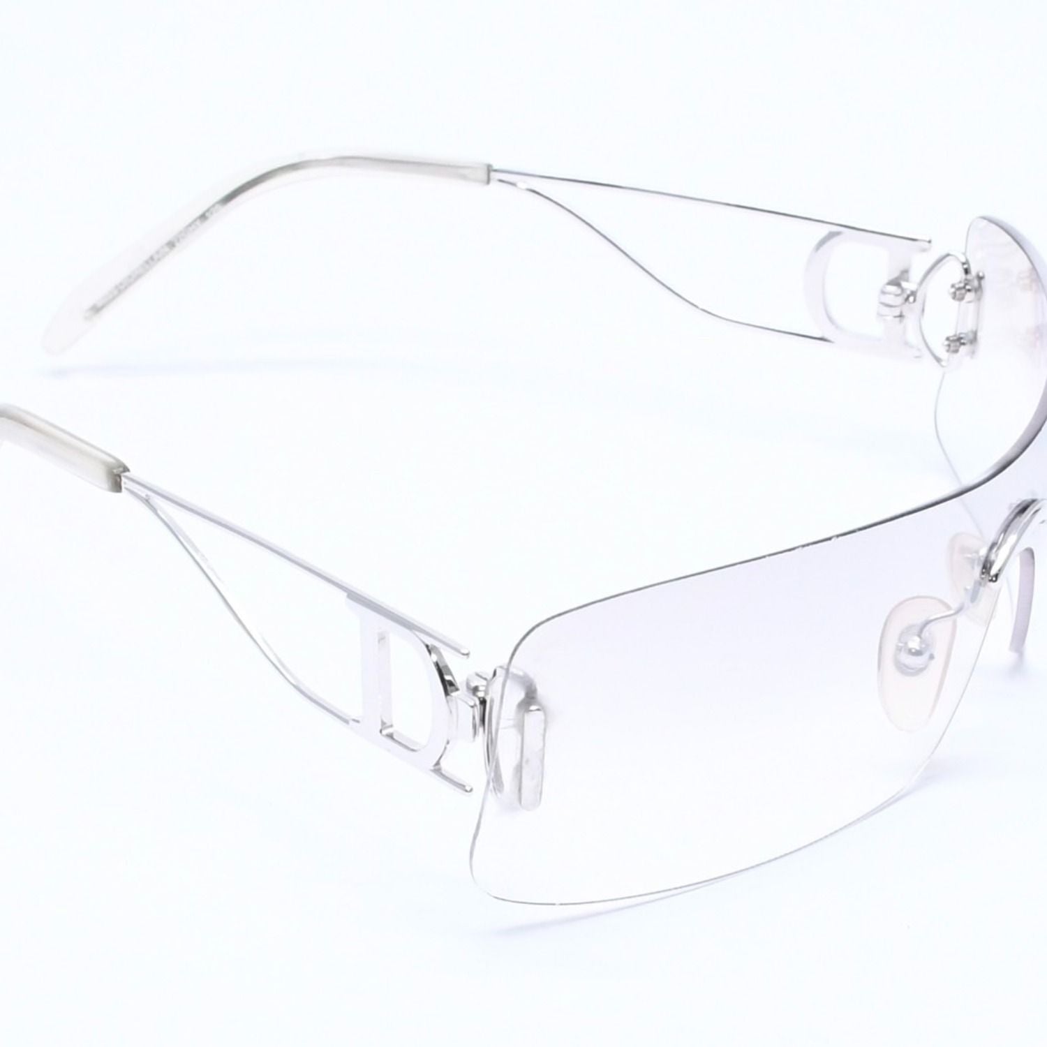 Dior Miss Ella Rimless Sunglasses Shield Gray Silver Eyewear — view 3