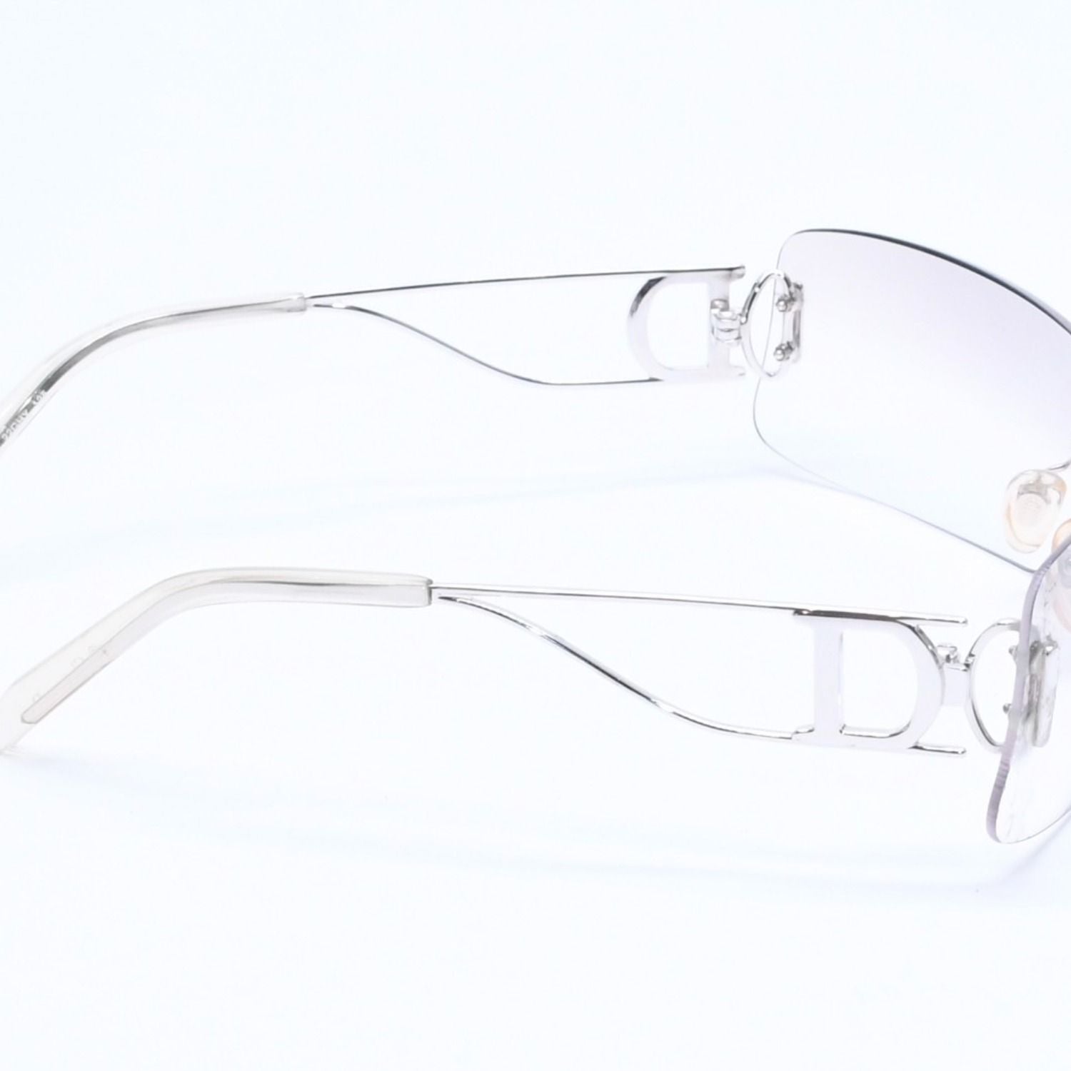 Dior Miss Ella Rimless Sunglasses Shield Gray Silver Eyewear — view 4