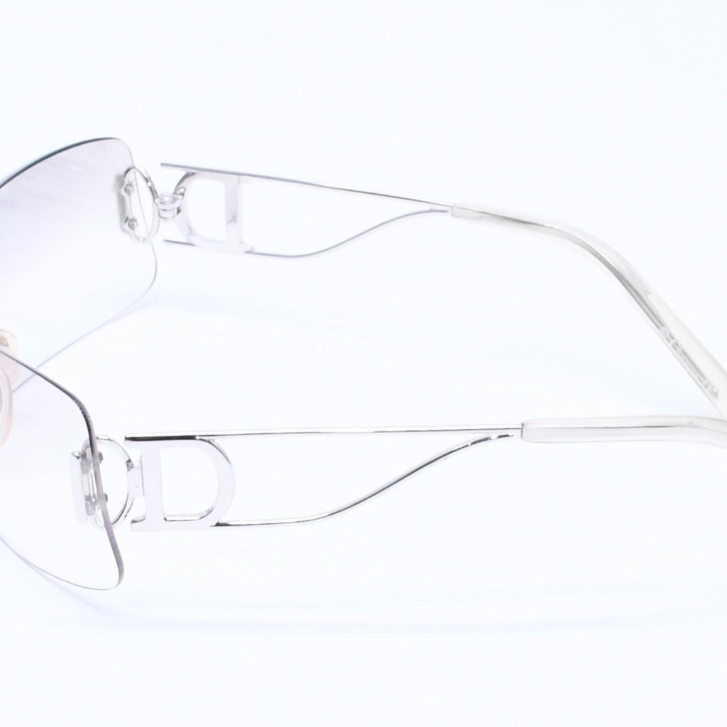 Dior Miss Ella Rimless Sunglasses Shield Gray Silver Eyewear — view 5