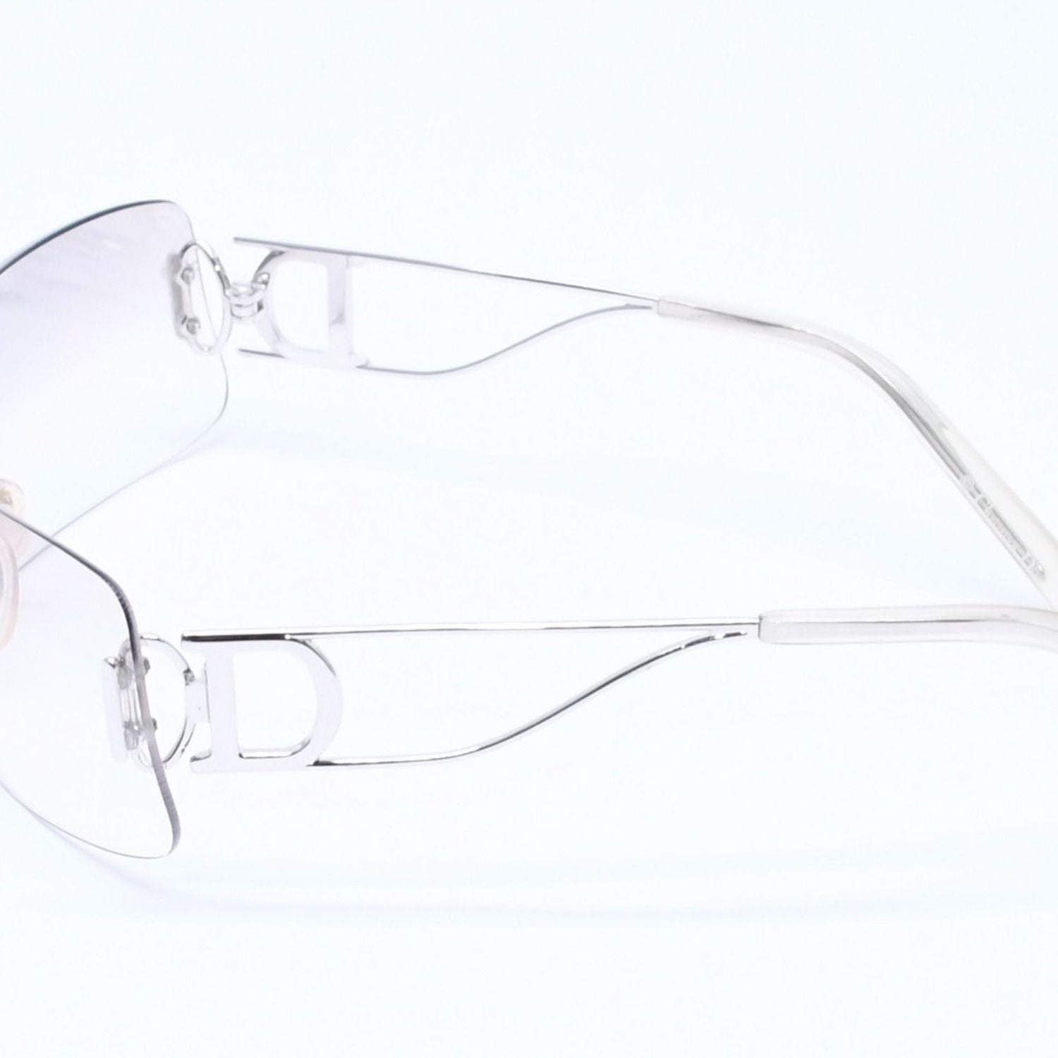 Dior Miss Ella Rimless Sunglasses Shield Gray Silver Eyewear — view 5