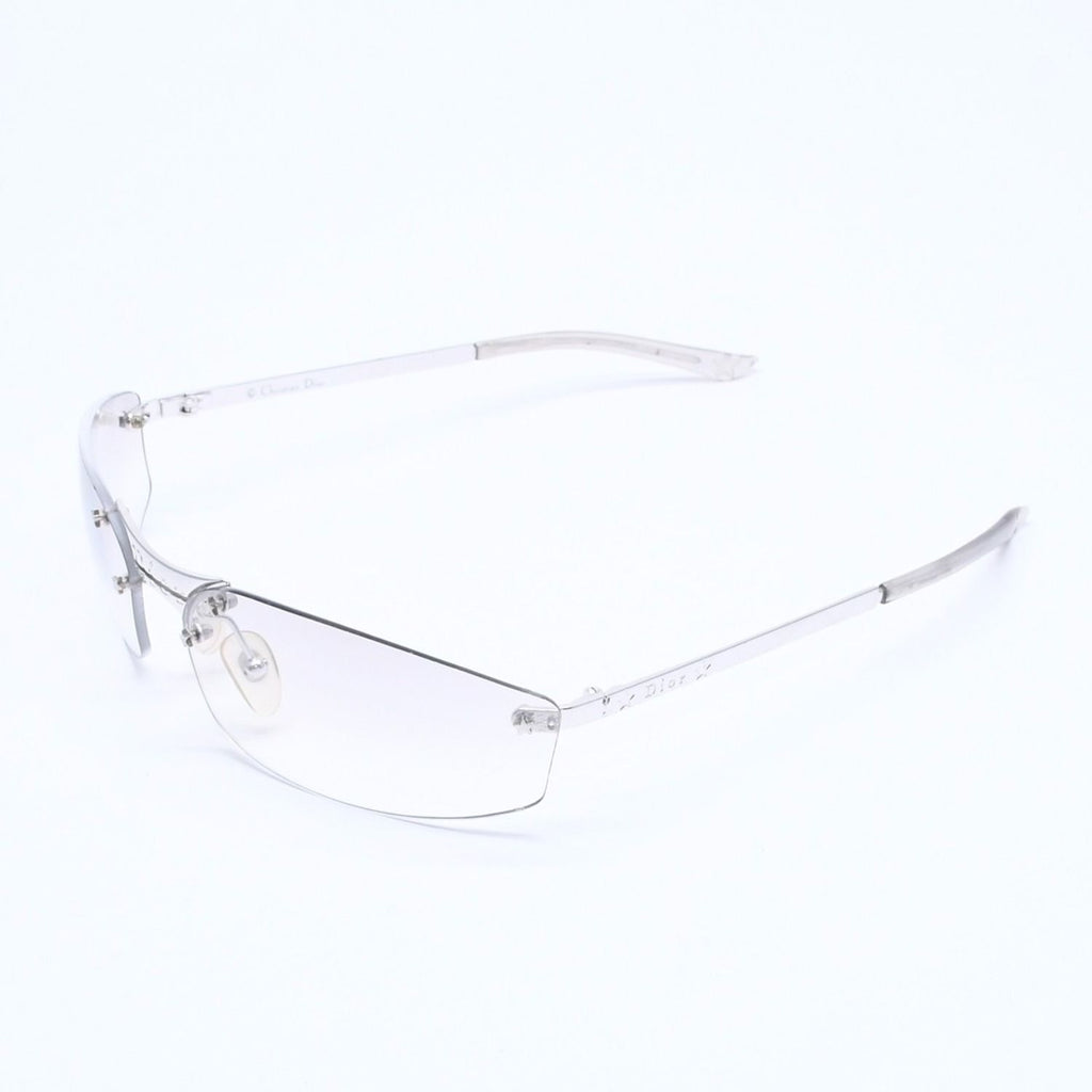 Dior Minipop Rimless Sunglasses Gray Silver Eyewear — view 2