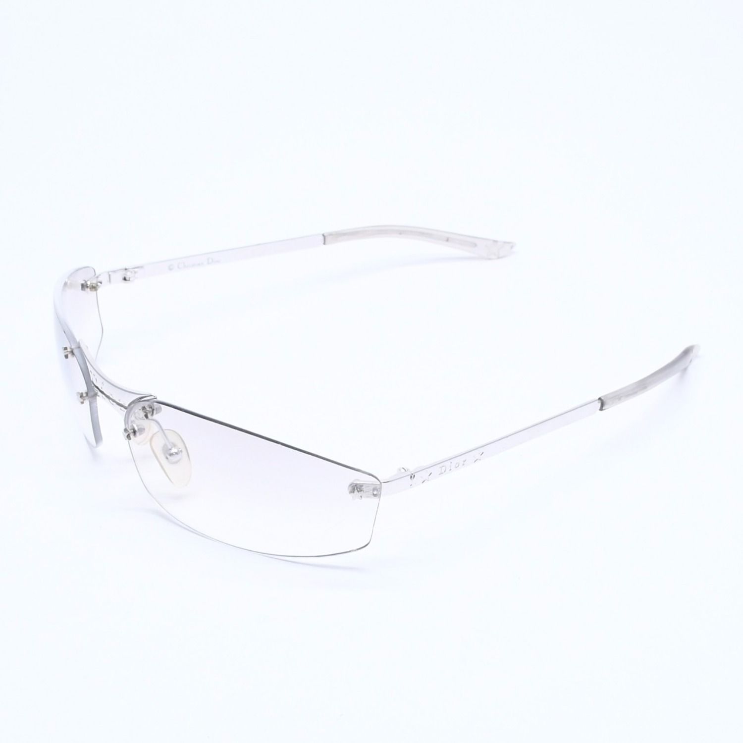 Dior Minipop Rimless Sunglasses Gray Silver Eyewear — view 2