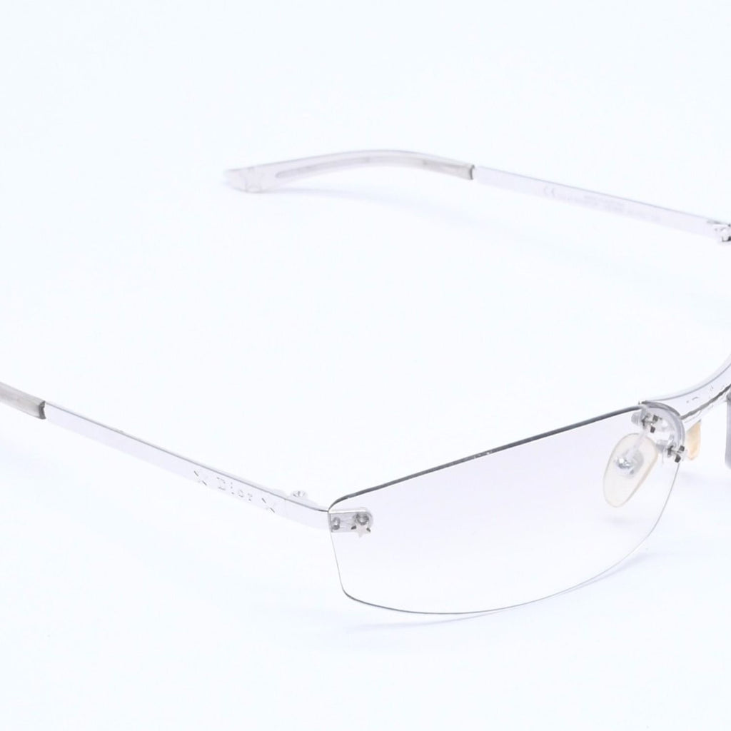 Dior Minipop Rimless Sunglasses Gray Silver Eyewear — view 3