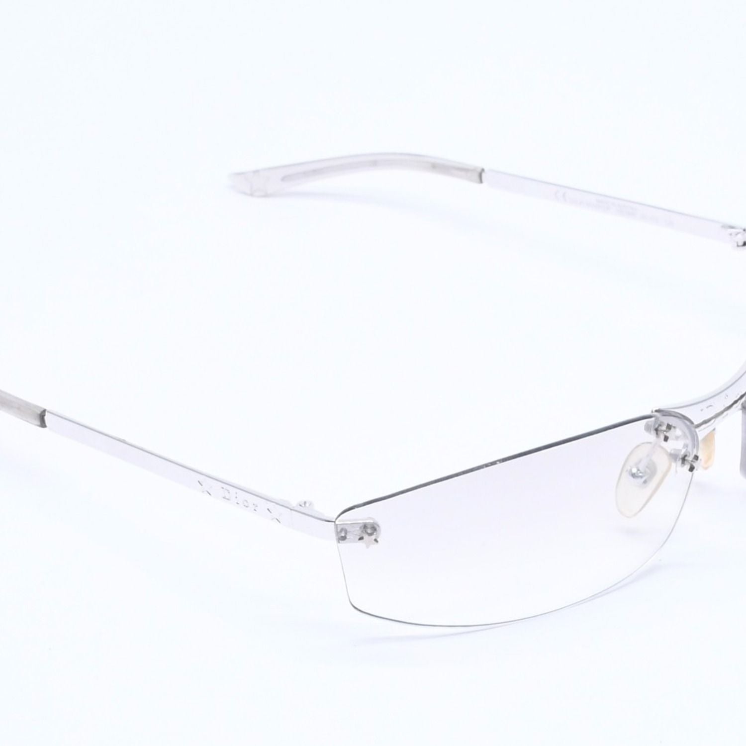 Dior Minipop Rimless Sunglasses Gray Silver Eyewear — view 3