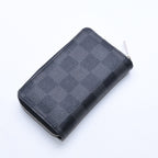 Louis Vuitton Zippy Coin Purse Damier Graphite Mini Wallet Black Silver — view 4