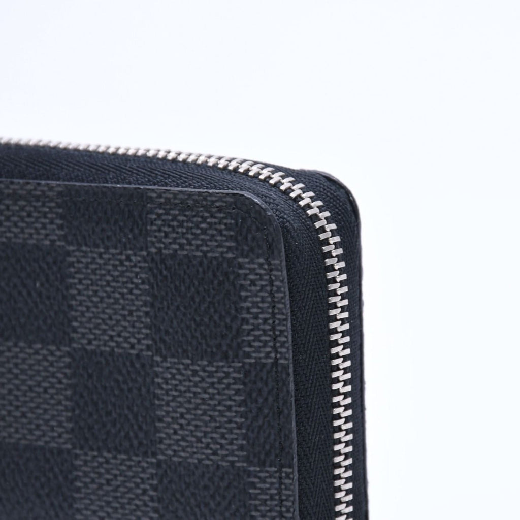 Louis Vuitton Zippy Coin Purse Damier Graphite Mini Wallet Black Silver — view 5
