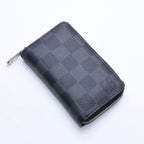 Louis Vuitton Zippy Coin Purse Damier Graphite Mini Wallet Black Silver — view 3