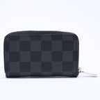 Louis Vuitton Zippy Coin Purse Damier Graphite Mini Wallet Black Silver — view 2