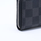 Louis Vuitton Zippy Coin Purse Damier Graphite Mini Wallet Black Silver — view 8