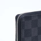 Louis Vuitton Zippy Coin Purse Damier Graphite Mini Wallet Black Silver — view 7