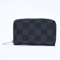 Louis Vuitton Zippy Coin Purse Damier Graphite Mini Wallet Black Silver