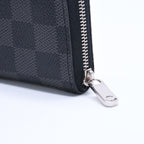 Louis Vuitton Zippy Coin Purse Damier Graphite Mini Wallet Black Silver — view 6