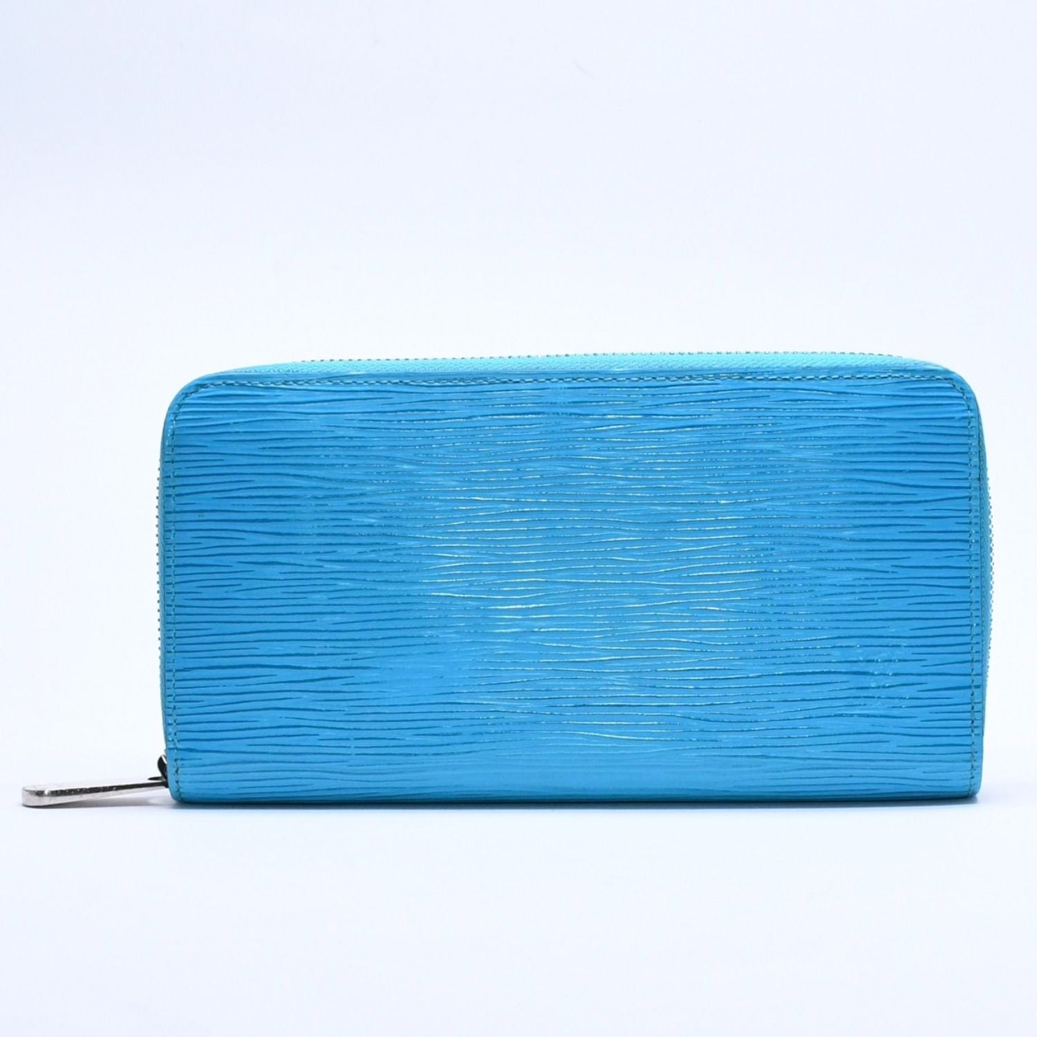 Louis Vuitton Zippy Wallet Epi Leather Silver Turquoise Blue
